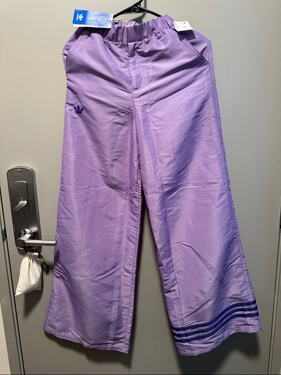 adidas Originals Pants - adidas Originals Women’s Lavender Wide-Straight Leg Track Pants IC5443 2XS